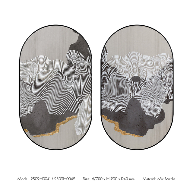  TY ART SPACE Handmade Textured Hand-painted Painting with Sandstone & Metal Wire Home Decor for High-end Hotel Villa Interior Design Custom Support