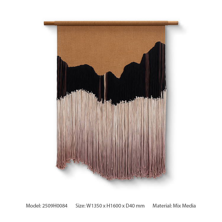 TY ART SPACE Hand-painted Fabric Weaving Wall Art Panel Luxury Home Decor for High-end Hotel Villa Interior Design Custom Support