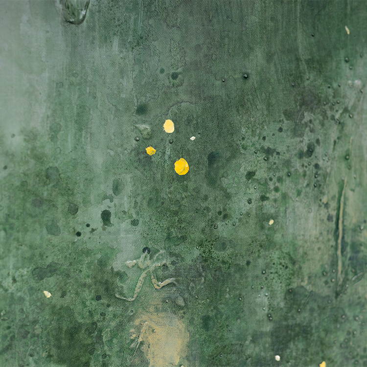 TY ART SPACE Hand-painted Green Textured Wall Art Panel Abstract Home Decor for High-end Hotel Villa Interior Design Custom Support