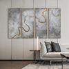 Custom Abstract Wall Art Gold Foil Framed Decorative Hanging Paintings for Modern Home Hotel Interiors