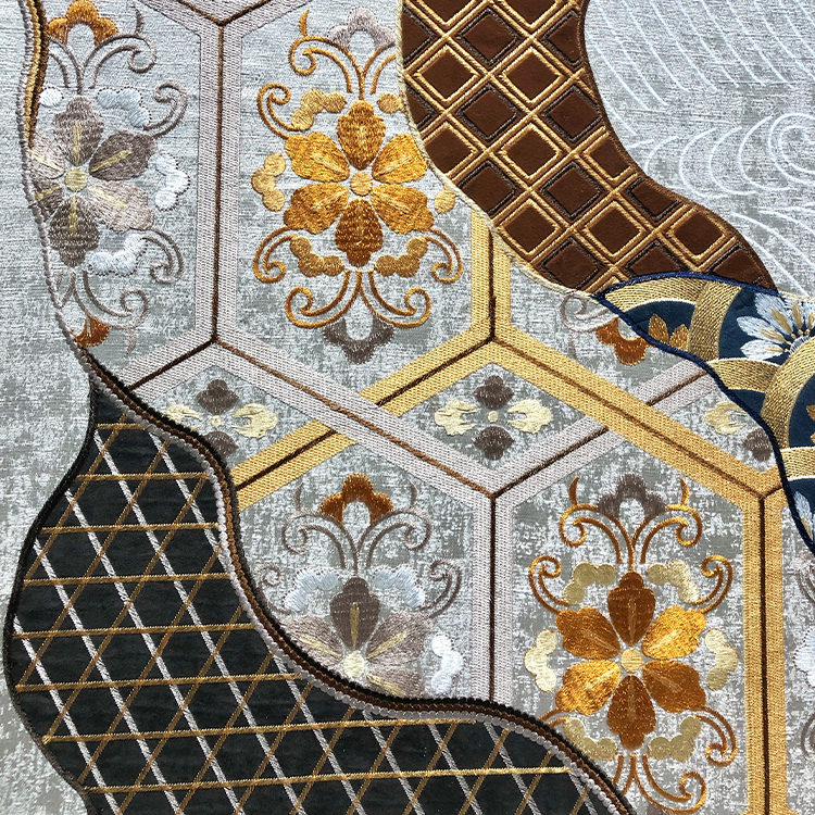 TY Luxury Embroidered Wall Art 3D Painting Custom Support Home Decor for High-end Interior Design
