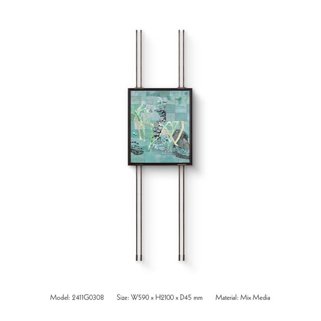 Stainless Steel Framed Wall Art Luxury Handmade Textured Painting High Quality for High-end Interior Design