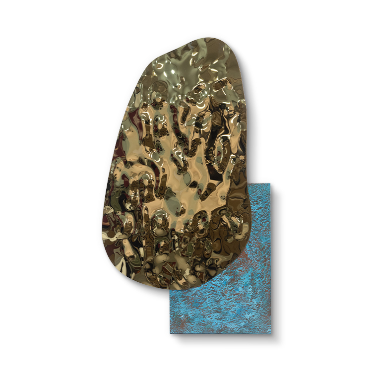 TY Manufacturer Home DecorTextured Handmade Painting Wall Art High Quality Irregular Shaped Wavy Stainless Steel for Interior Design Custom Support