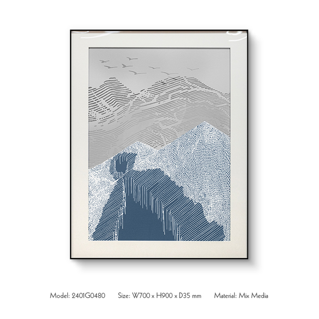  TY ART 3D Textured Printing Covered Hand-paint Framed Home Decor with Beige CardBoard for Interior Design