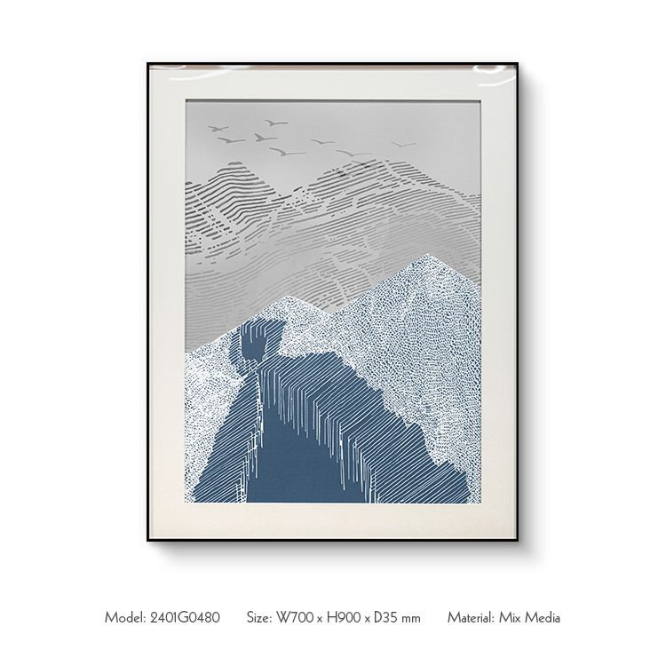  TY ART 3D Textured Printing Covered Hand-paint Framed Home Decor with Beige CardBoard for Interior Design