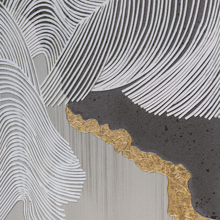  TY ART SPACE Handmade Textured Hand-painted Painting with Sandstone & Metal Wire Home Decor for High-end Hotel Villa Interior Design Custom Support