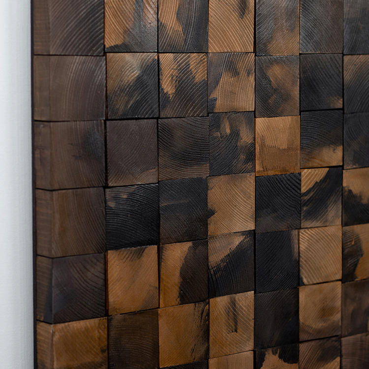  TY ART SPACE Colored Handmade Wood Blocks Wall Art Panel Home Decor for High-end Hotel Villa Interior Design Custom Support