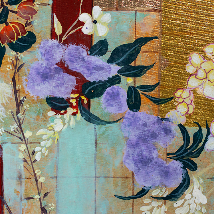  TY ART SPACE Textured Hand-painted Wall Art Panel with Leather Base & Gold Foil Home Decor for High-end Hotel Villa Interior Design Custom Support