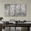 Custom Abstract Wall Art Gold Foil Framed Decorative Hanging Paintings for Modern Home Hotel Interiors