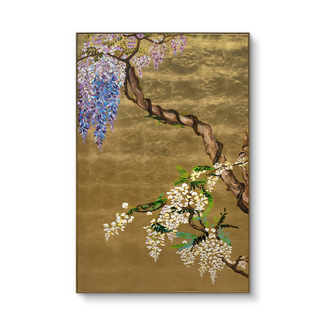  TY ART 3D Textured Painting Wall Art with Gold Foil Base Home Decor Custom Support for Interior Design
