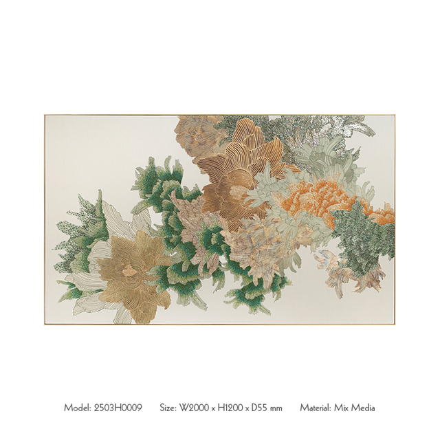  TY ART 3D Bamboo UV Wall Art Panel Textured Handmade Painting with Mother-of-pearl Home Decor for High-end Hotel Interior Design Custom Support