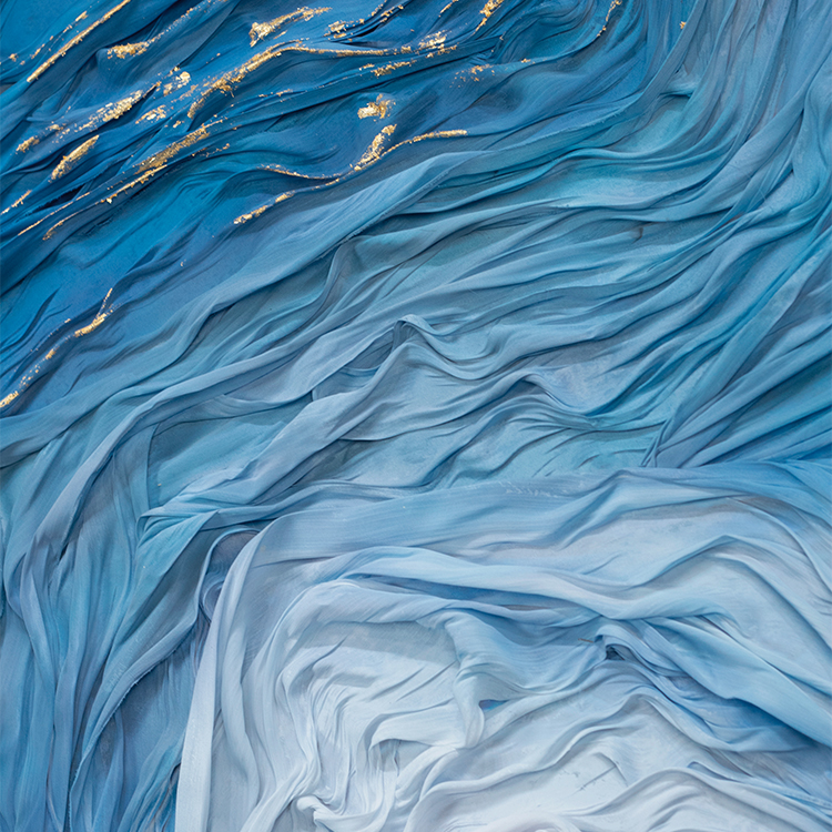 TY ART SPACE Hand-painted Fabric Modeling Wall Art Panel with Gold Foil Luxury Home Decor for High-end Hotel Villa Interior Design Custom Support