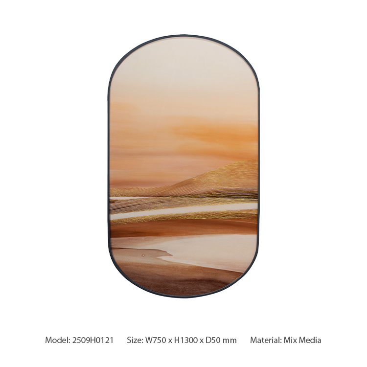 TY ART SPACE Hand-painted Water Color Painting Wall Art Panel with Metal Wires Luxury Home Decor for High-end Hotel Villa Interior Design Custom Support