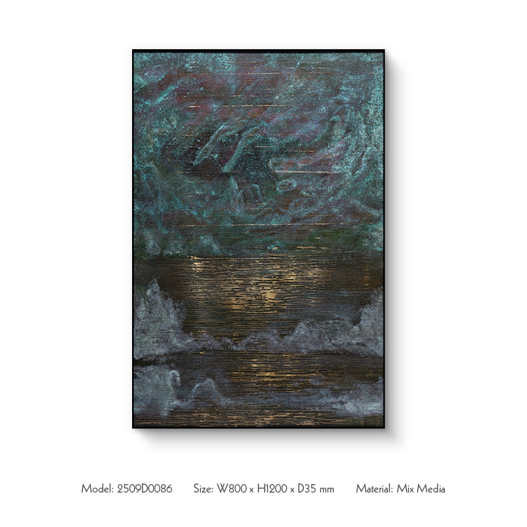 TY ART SPACE Hand-painted Textured Wall Art Panel with Rose-gold Stainless Steel Luxury Home Decor for High-end Hotel Villa Interior Design Custom Support