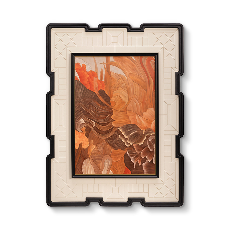 TY ART SPACE Luxury Wood Carving Hand-painted Wall Art Panel Home Decor Custom Support Colors