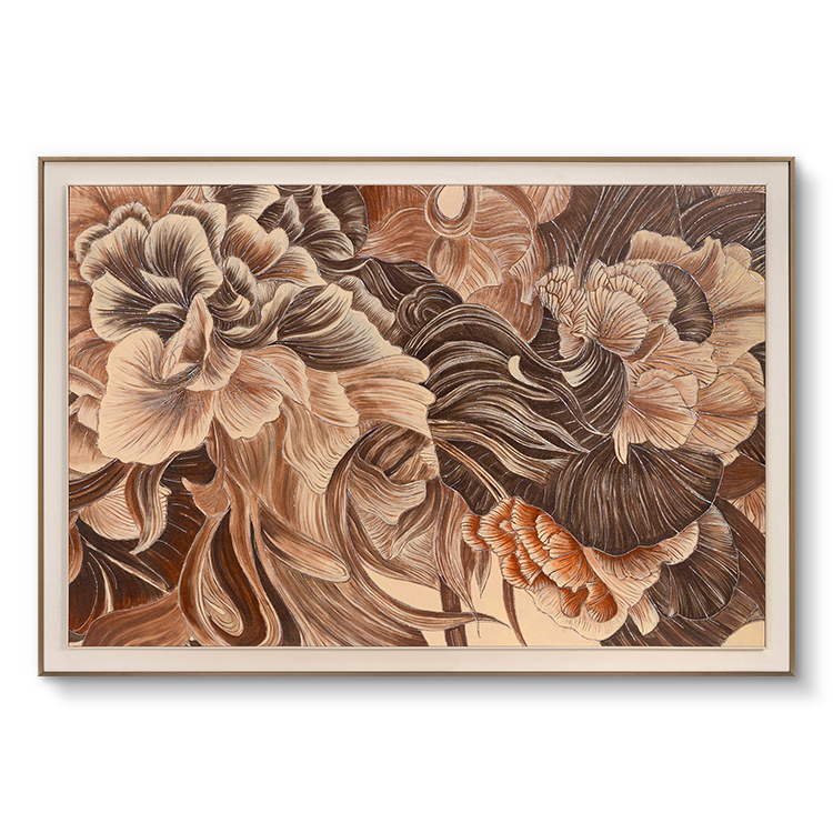 Interior Hotel Lobby Public Area Big Size Artwork Wall Painting with Mother of Pearl