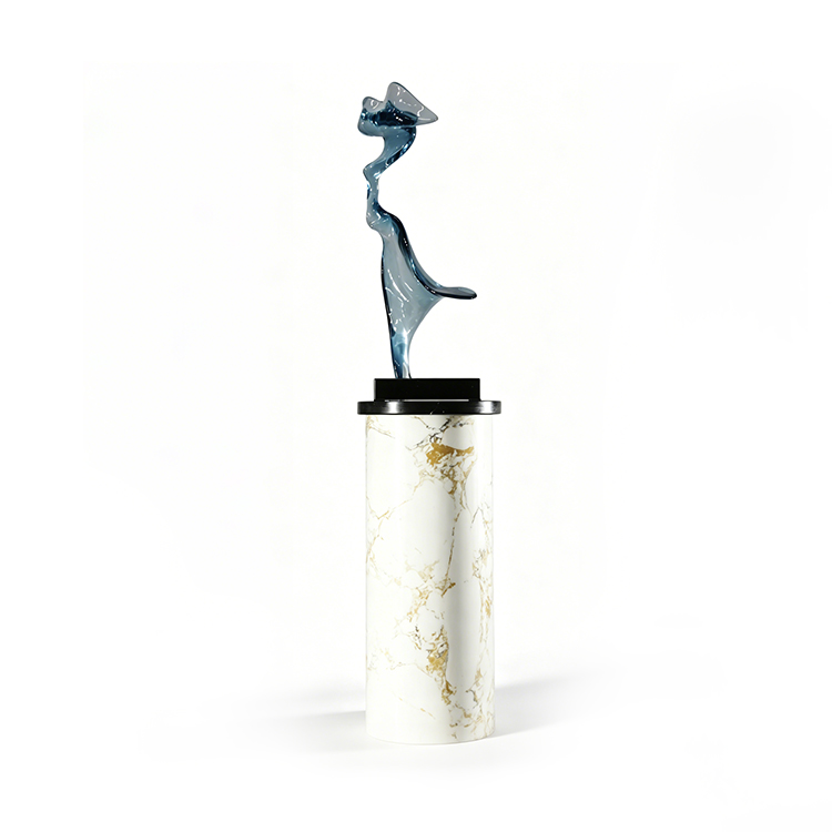 Customized Large Floor Standing Resin Sculpture with Marble Base Luxury Hotel Club Project Decorative Art Craft Statue
