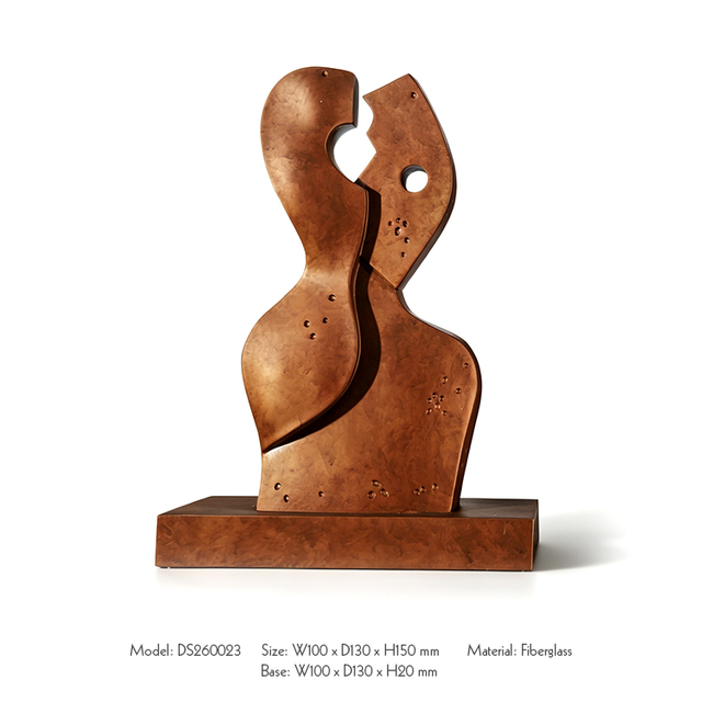 Custom Luxury Abstract Bronze Figurine Metal Art Craft Hotel Project Lobby Tabletop Decoration Interlocking Couple Statue Modern Sculpture