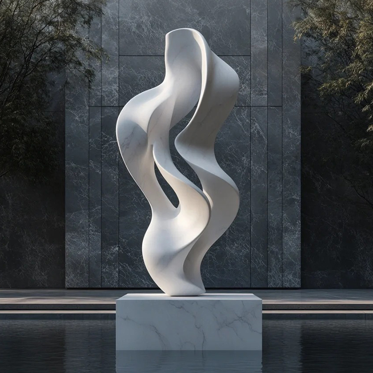 TY ART SPACE Fiber Glass Home Decor with Marble Base Custom Support for Hotel Project