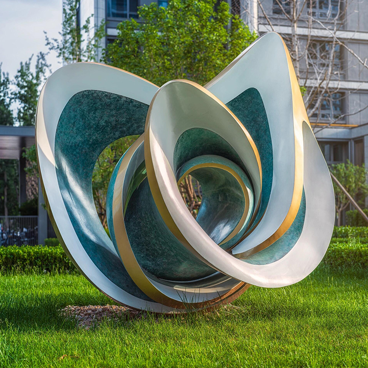 Polished Big Size Outdoor Stainless Steel Sculpture for Hotel Garden