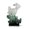 Custom Luxury Abstract Green Resin Sculpture Modern Taihu Stone Glass Statue Art Craft for Hotel Villa Projects