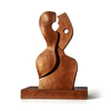 Custom Luxury Abstract Bronze Figurine Metal Art Craft Hotel Project Lobby Tabletop Decoration Interlocking Couple Statue Modern Sculpture