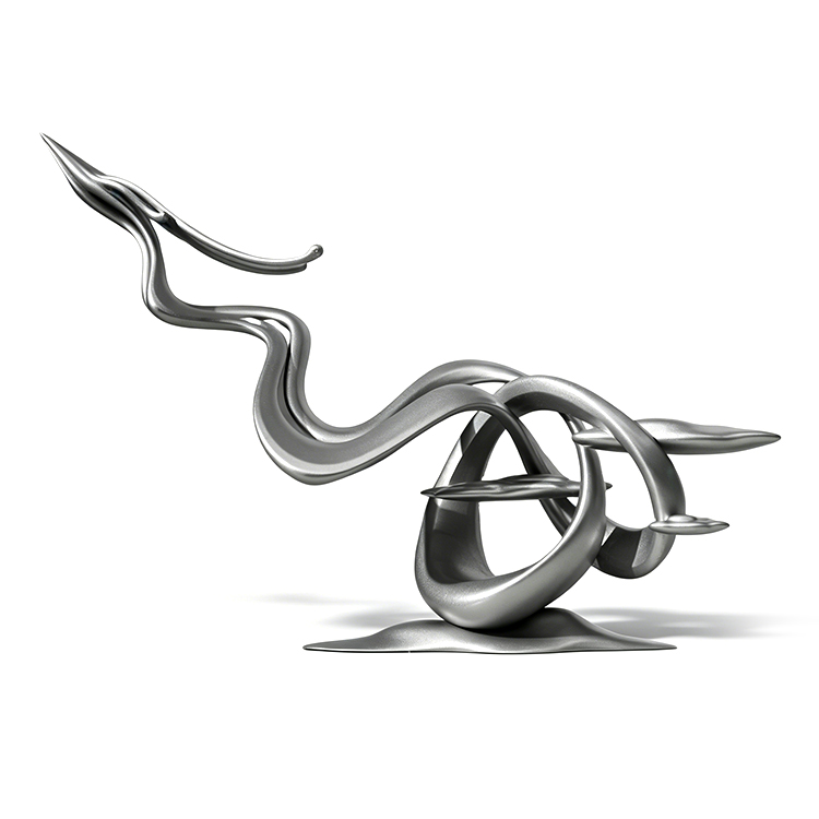 Bespoke Contemporary Luxury FRP Wave Statue Abstract Line Art Ornament Metallic Craft for Commercial Villa Interior Soft Furnishings
