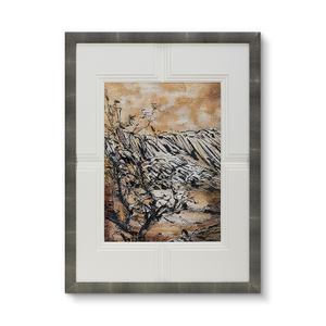 Interior Decoration Framed Sandstone Painting with Canvas Support Base for Home