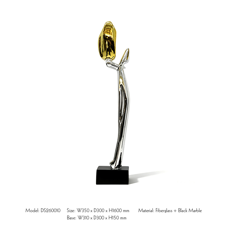 High-end Abstract Floor Sculpture for Entryway Luxurious Decorative Art Sculpture for Hotel Lobby
