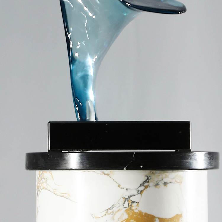 Customized Large Floor Standing Resin Sculpture with Marble Base Luxury Hotel Club Project Decorative Art Craft Statue