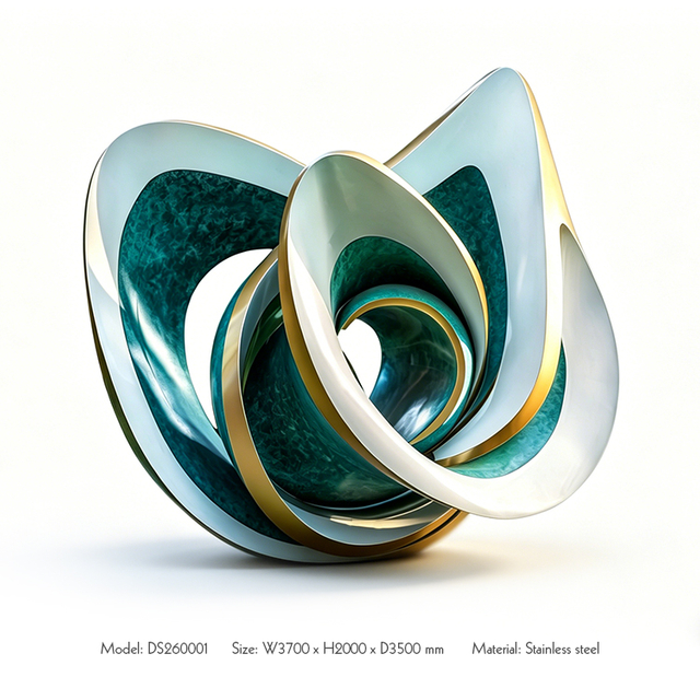 Polished Big Size Outdoor Stainless Steel Sculpture for Hotel Garden