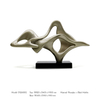 Bespoke Luxury FRP Tabletop Sculpture Contemporary Metallic Art Ornament with Marble Pedestal for Hospitality Hotel Decoration