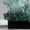 Custom Luxury Abstract Green Resin Sculpture Modern Taihu Stone Glass Statue Art Craft for Hotel Villa Projects