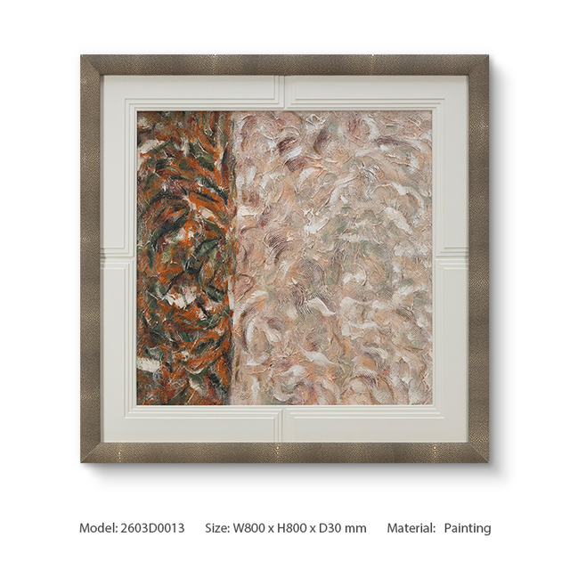 Interior Decoration Framed Sandstone Painting with Canvas Support Base for Home